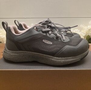 KEEN Utility Sparta II ESD Aluminum Toe Work Shoes Steel Grey/Peach Womens 8.5